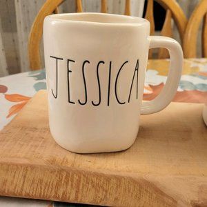 Rae Dunn JESSICA White Mug